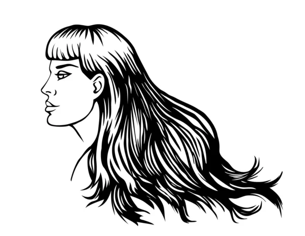 Жінка з довгим волоссям — стоковий вектор