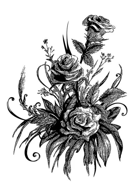 Ramo de rosas — Archivo Imágenes Vectoriales