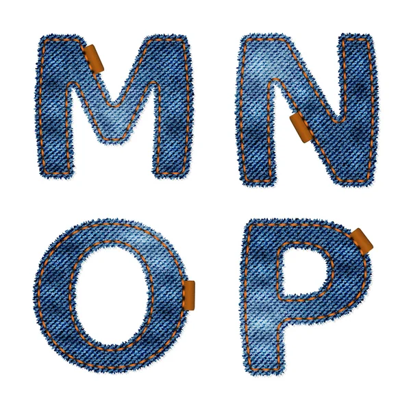Джинсовые MNOP — стоковый вектор