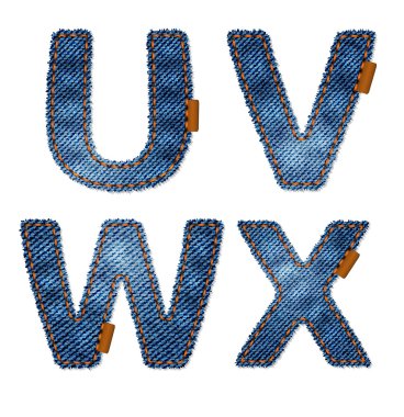 Jeans alphabet clipart