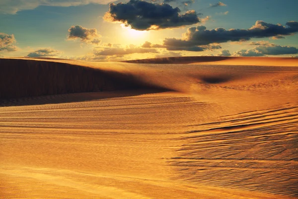 落日在沙漠中 — 图库照片