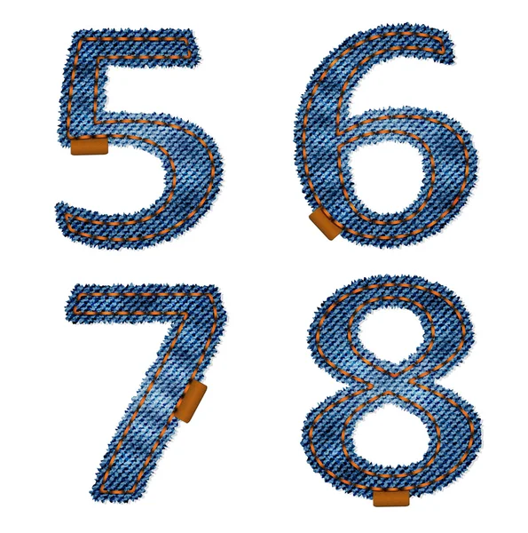 stock vector Denim numbers