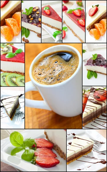 Cheese cake collage — Stock Photo, Image
