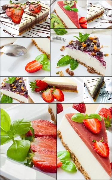 Cheese cake collage — Stock Photo, Image