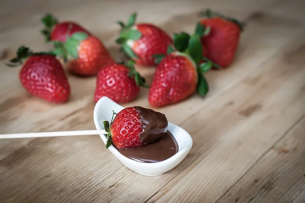 Strawberry with chocolat — Stock Photo, Image