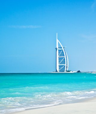 7 star luxury hotel on Dubai beach clipart
