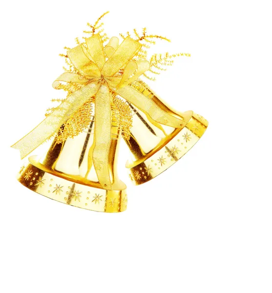 Golden Christmas jingle bell — Stock Photo, Image