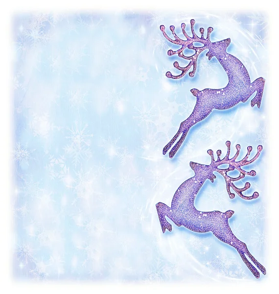 Tarjeta navideña, fondo festivo, decorativo de renos — Foto de Stock