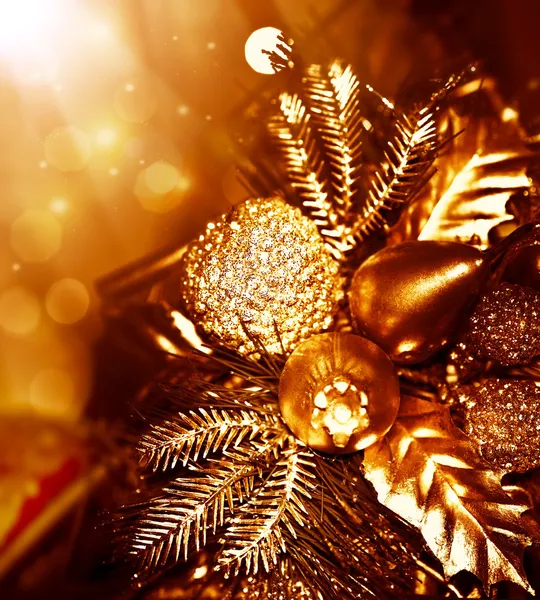 Golden Christmas tree decoration — Stock Photo, Image