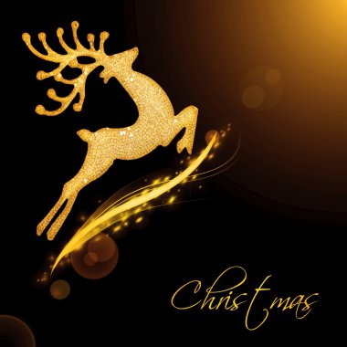 Flying Santa's reindeer clipart