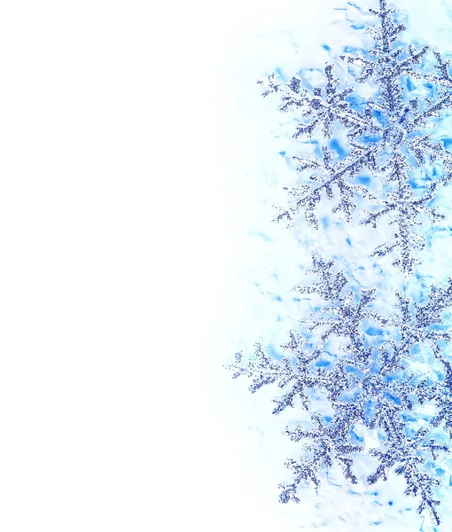 Μπλε snowflake διακοσμητικά σύνορα — Φωτογραφία Αρχείου