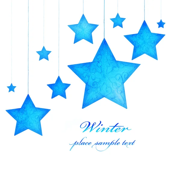 Blaue Sterne Christbaumschmuck — Stockfoto