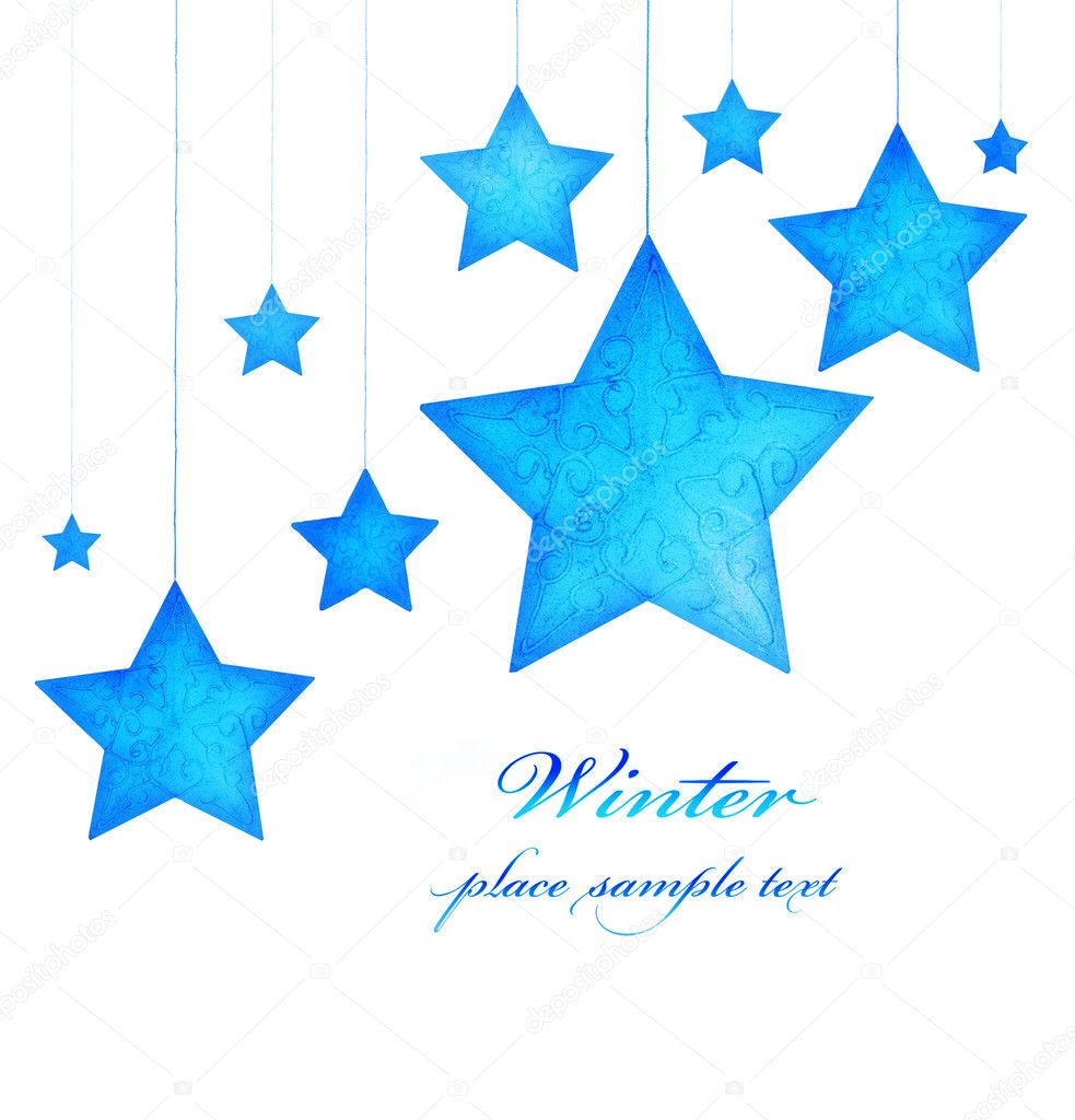 Blue stars Christmas tree ornaments