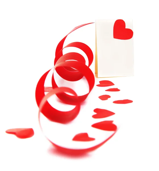 Порожня картка з червоним серцем — стокове фото