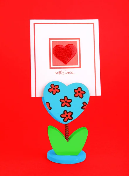 赤いハートのダミーカード — ストック写真