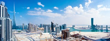 Panoramic image of Dubai city clipart