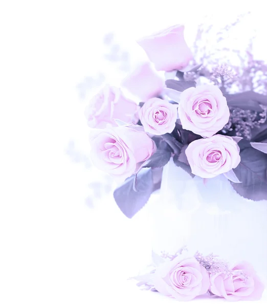 Růžový čerstvé růže kytice — Stock fotografie