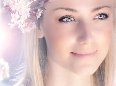 Sensual portrait of a spring woman clipart