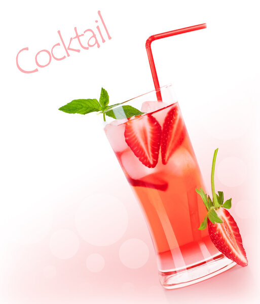 Red fruity cocktail border