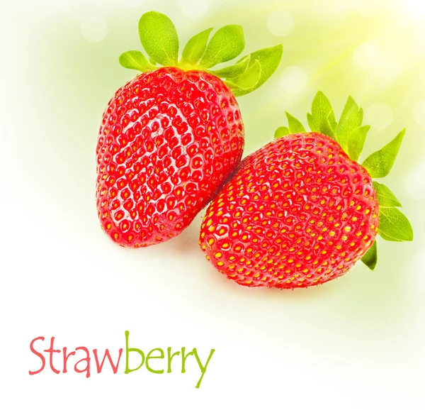 Fresh strawberries border — Stock Photo, Image