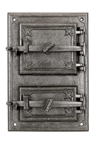 Die traditionelle Eisentür zum Kachelofen — Stockfoto