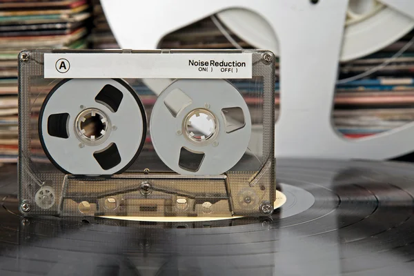 Compact cassette and other stuff from that times — Stock Photo, Image