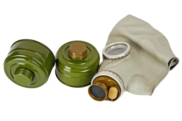 Gas mask and two absorbers — Stock Photo, Image