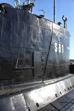 Details of old war submarine S61 clipart