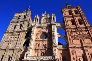 Details of the famous Catholic cathedral in Astorga, Spain clipart