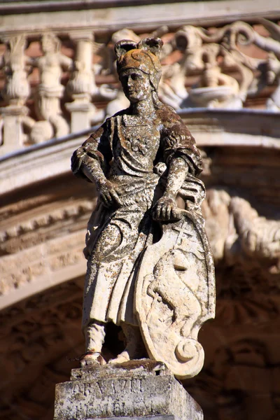 Detalhes da famosa catedral católica em Astorga, Espanha — Fotografia de Stock