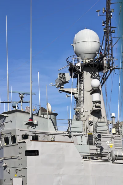 stock image Communications tower modern warship