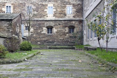 Streets of the old city of Lugo, Spain clipart