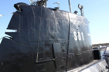 Details of old war submarine S61 clipart