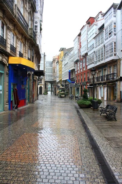 Typowy ulica a Coruña, Hiszpania — Zdjęcie stockowe