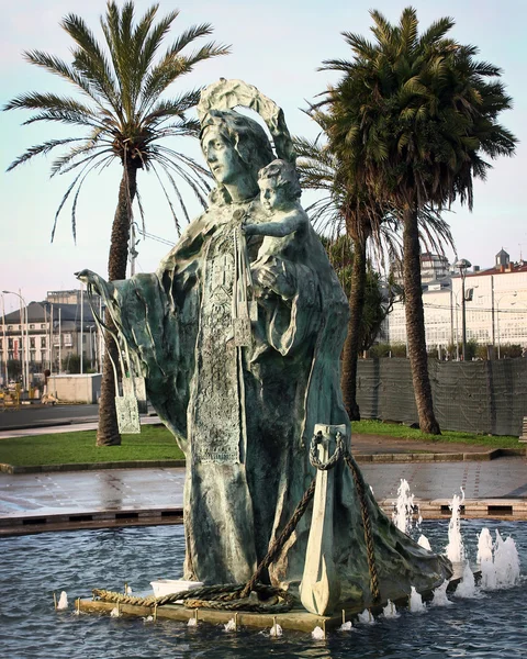 Virgin skulptur i Coruña, Spanien — Stockfoto
