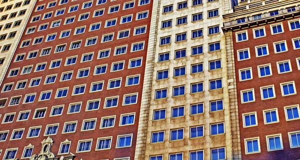 stock image Modern buildings in Madrid, Spain