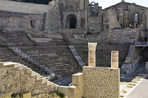 古罗马圆形剧场在卡塔赫纳，西班牙 — 图库照片