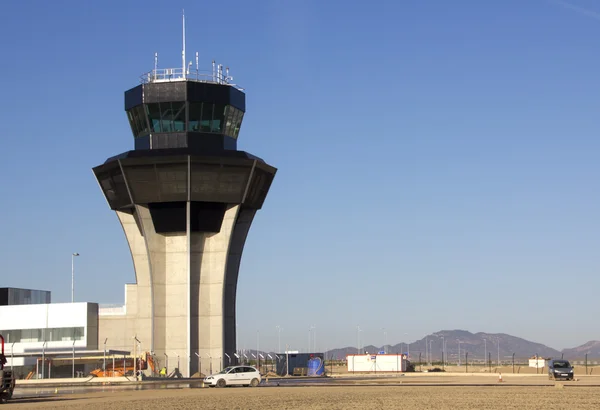 Torre de control de aeropuertos aún no abierta Murcia, Murcia, España —  Fotos de Stock
