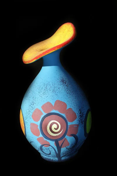 Pot joliment décoré avec coloré — Photo