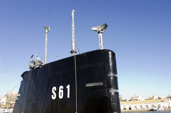 Detaljer om gammel krigsubåt S61 – stockfoto