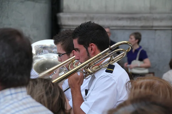 Madrid - 20. Okt: Musiker, die am 20. Okt auf der Straße auftreten — Stockfoto