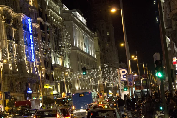 Madrid - joulukuu 22: Jouluilmapiiri kaduilla joulukuu 22 , — kuvapankkivalokuva