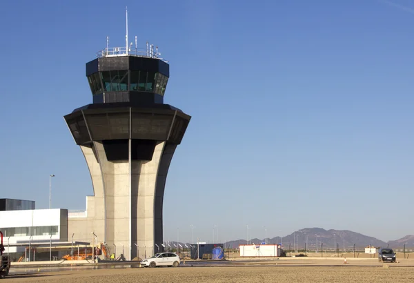 stock image Airport control tower not yet opened Murcia, Murcia, Spain