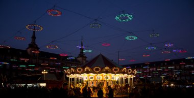 Noel ışık plaza Mayor, madrid, İspanya