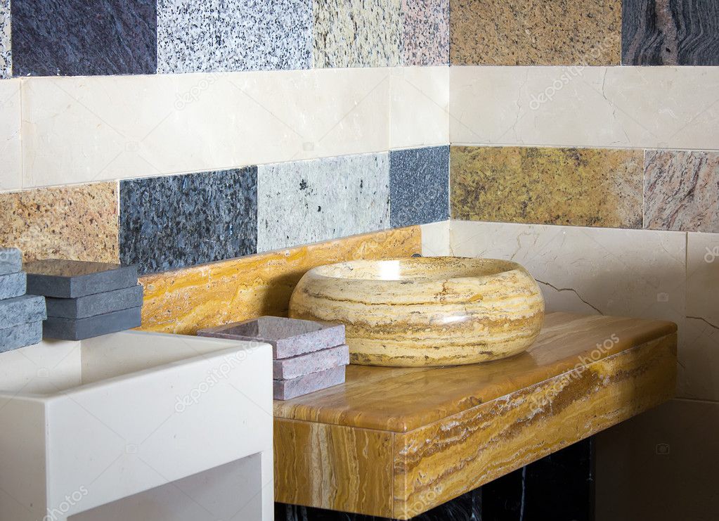 Samples of various types of marble