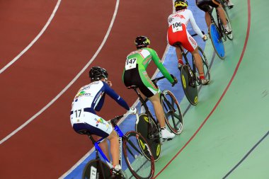 galapagar, İspanya - 6 Nisan - İspanya şampiyonluğu kapalı track cyc