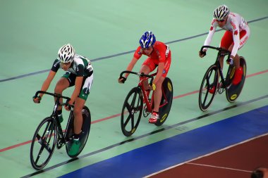 galapagar, İspanya - 6 Nisan - İspanya şampiyonluğu kapalı track cyc