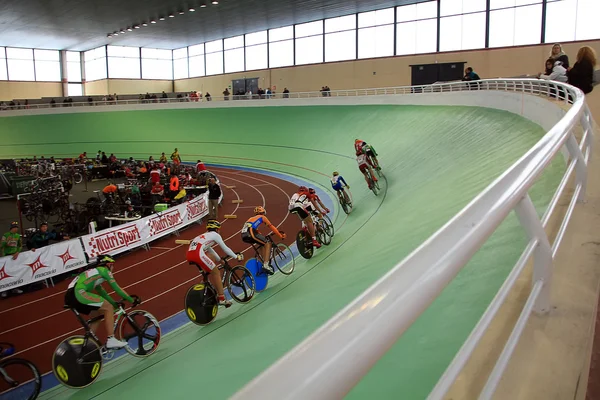 stock image Galapagar, Spain - APRIL 6 - Spain Championship Indoor Track Cyc