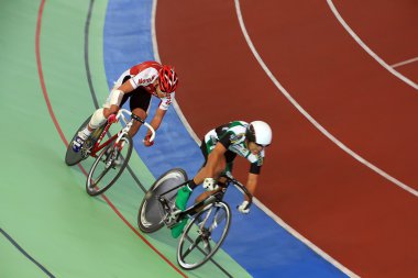 galapagar, İspanya - 6 Nisan - İspanya şampiyonluğu kapalı track cyc