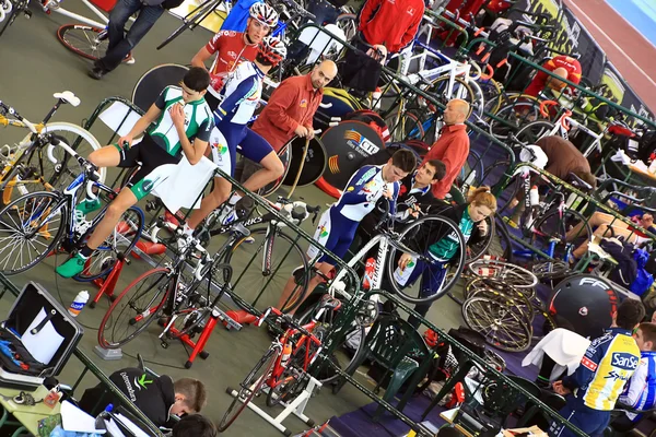 stock image Galapagar, Spain - APRIL 6 - Spain Championship Indoor Track Cyc